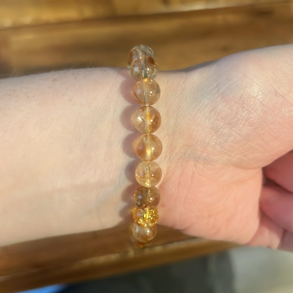 Citrine and clear quartz bracelet - Picture 2 of 3